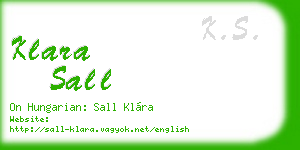 klara sall business card
